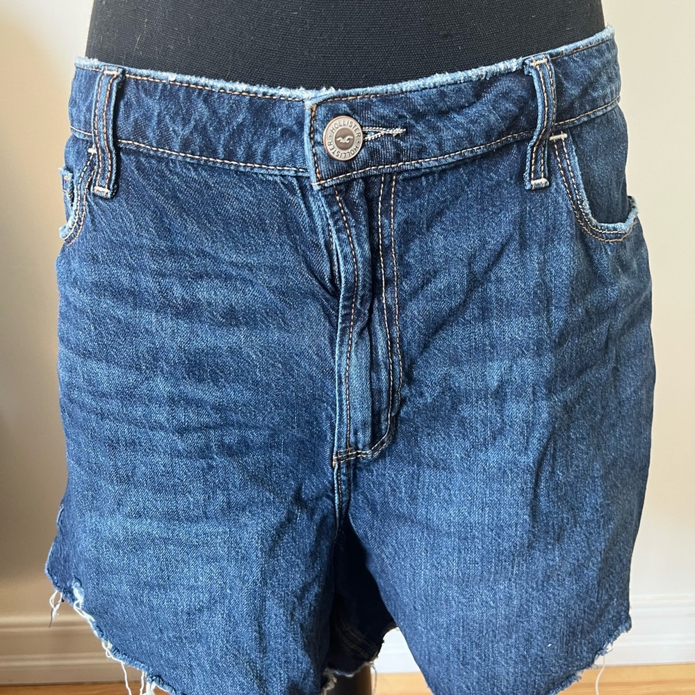 Hollister Dark Blue Jean Shorts Size 16 OBO